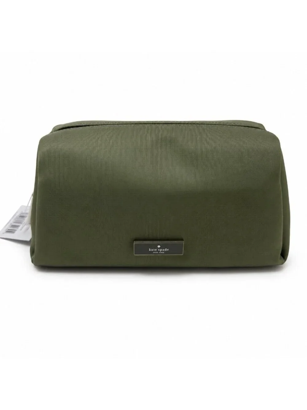 Kate Spade Carter Nylon Cosmetic Pouch Olive Cedar Green NWT Eco Recycled Travel